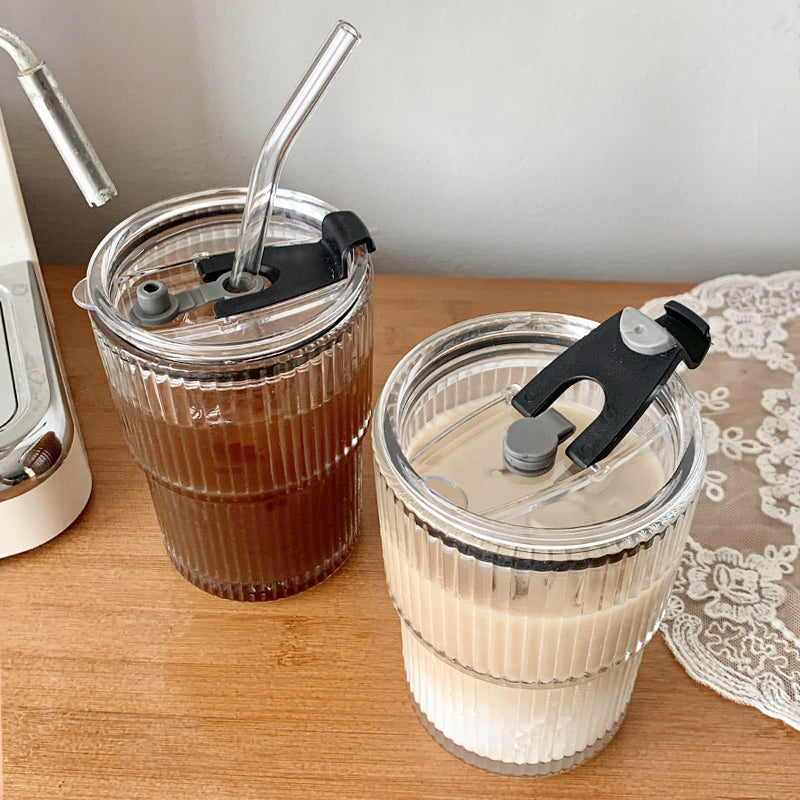 Vertical Ribbed Glass Mug