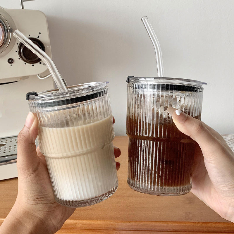 Vertical Ribbed Glass Mug