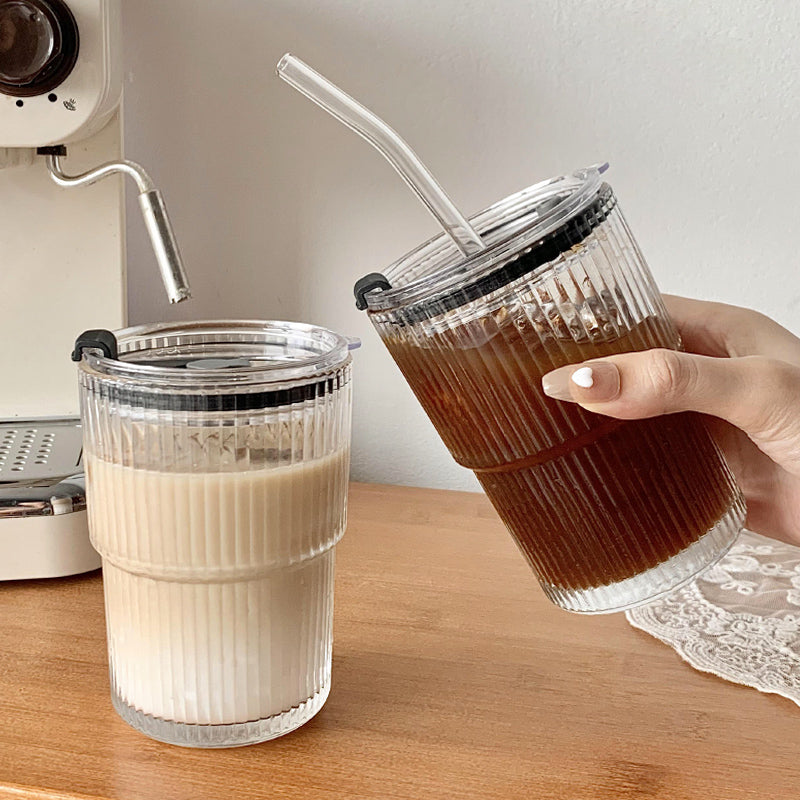 Vertical Ribbed Glass Mug