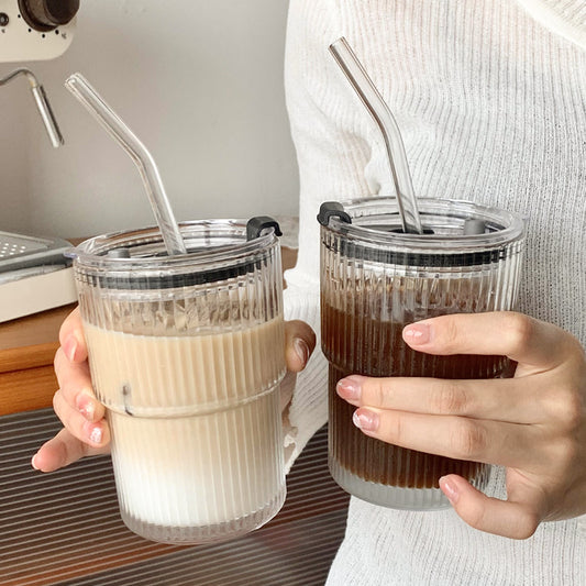 Vertical Ribbed Glass Mug