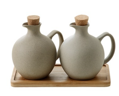 Oils & Condiments Jars & Tray Set