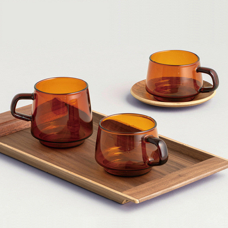 Amber Glass Coffee Cup