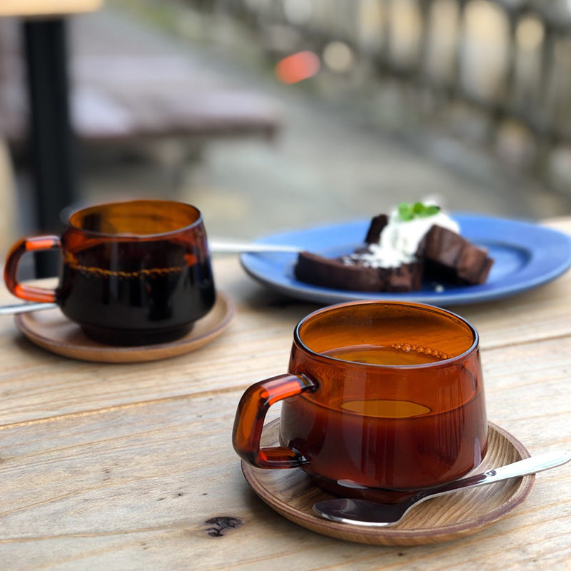 Amber Glass Coffee Cup