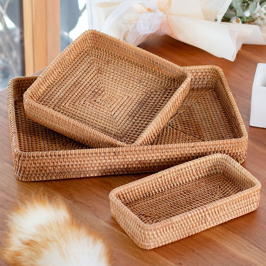 Tabletop Rattan Storage Baskets