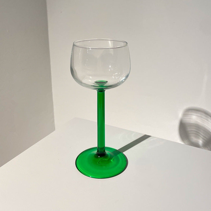 Green Stemmed Wine Glass