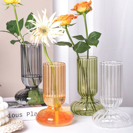 Ribbed Glass Vase