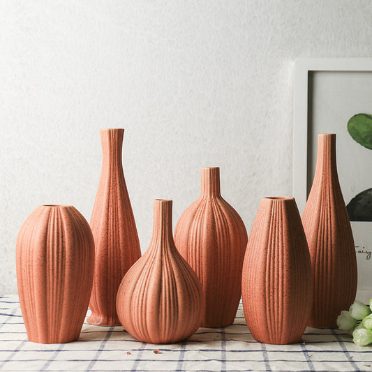 Earth Tone Ceramic Vase Set
