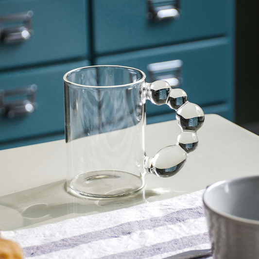 Bubble Handle Glass Mug