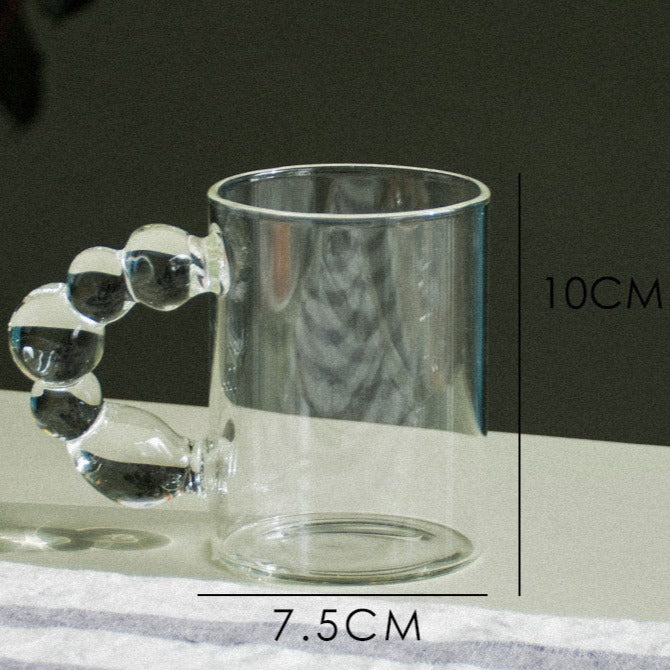 Bubble Handle Glass Mug