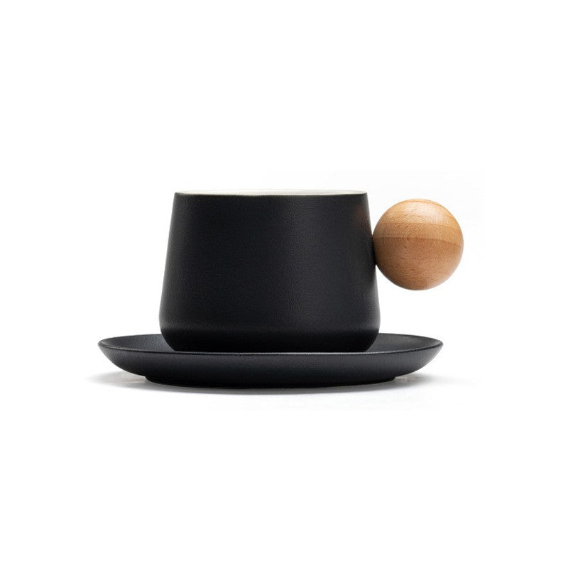 Ball Handle Ceramic Mug and Saucer